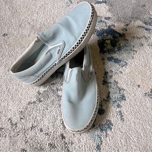 Baby Blue Checker Slip-On Vans